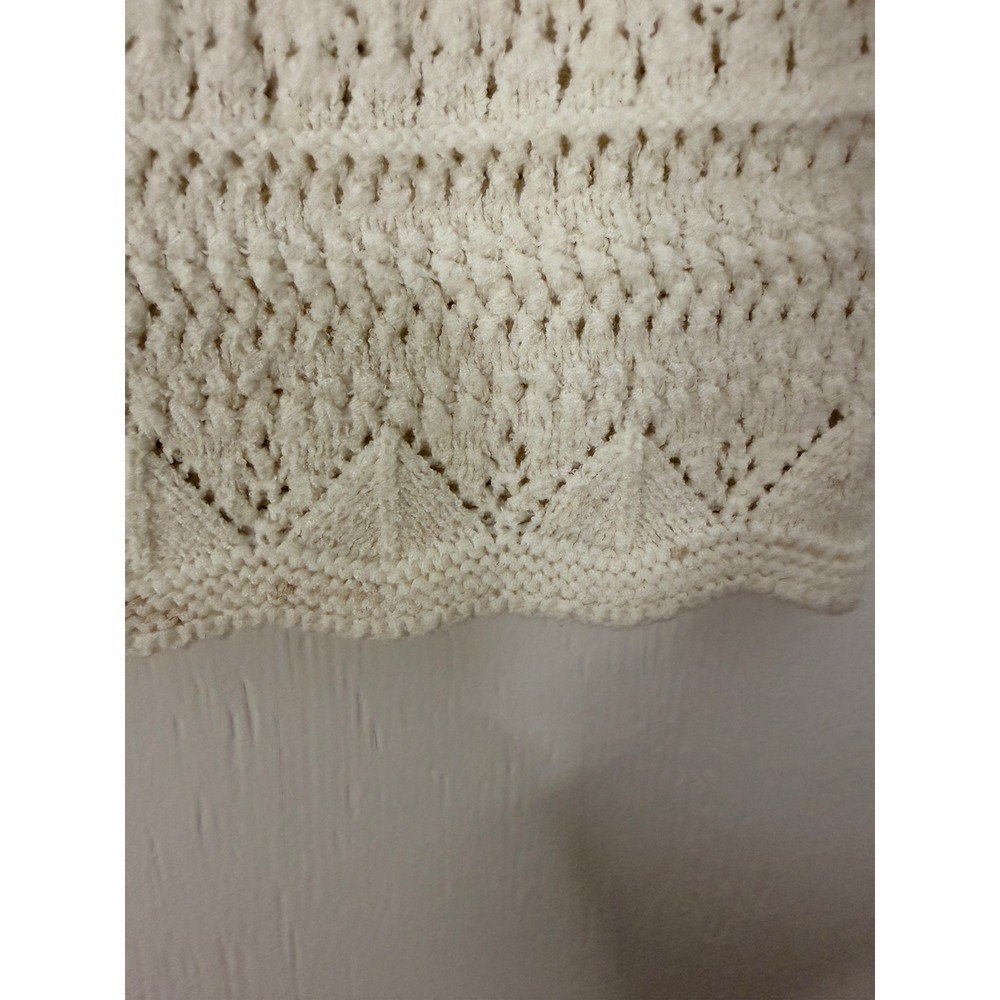 Express Womens Ivory Knit Sleeveless Sweater Tank Top XS Crochet Festival - Picture 9 of 10